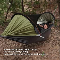 3-in-1 Outdoor Sunshade Mosquito Net Hammock, Silver-Coated Sun-Protection Camping Mosquito-Proof Hammock