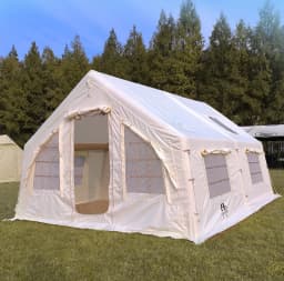 Custom 10 Person Four-Season One Bedroom Soundproof Waterproof Canvas Air Glamping Inflatable Tent for Party and Camping