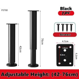 1PCS 8-110cm Adjustable Height Furniture Support Legs for Bed Frame Metal Adjustable Furniture Legs for Bed/Sofa/Cabinet/Couch