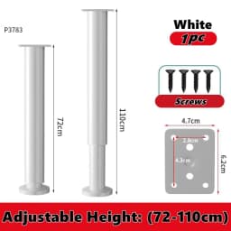1PCS 8-110cm Adjustable Height Furniture Support Legs for Bed Frame Metal Adjustable Furniture Legs for Bed/Sofa/Cabinet/Couch