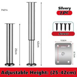1PCS 8-110cm Adjustable Height Furniture Support Legs for Bed Frame Metal Adjustable Furniture Legs for Bed/Sofa/Cabinet/Couch