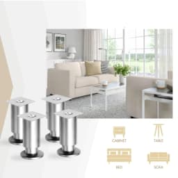 Stainless Steel Furniture Support Legs 38mm~250mm Adjustable Sofa Feet Bed Legs Table DIY Heightening Load-Bearing Accessories