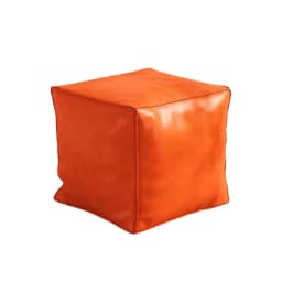 Light Luxury Non-Slip Storage Stool Waterproof Large Capacity Unstuffed Cushion Cover No Fillings Square Leather Pouf Bedroom
