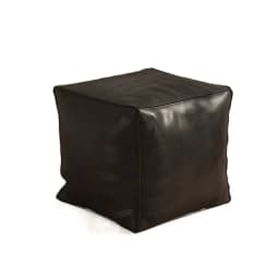 Light Luxury Non-Slip Storage Stool Waterproof Large Capacity Unstuffed Cushion Cover No Fillings Square Leather Pouf Bedroom