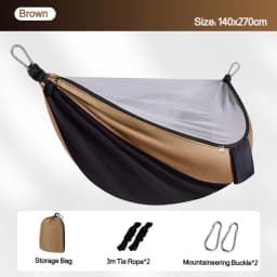 2-In-1 Camping Hammock With Mosquito Net 3m Straps and Carabiner Storage Bag Anti-Tilt-Over Outdoor Leisure Swing for Adults