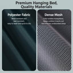 2-In-1 Camping Hammock With Mosquito Net 3m Straps and Carabiner Storage Bag Anti-Tilt-Over Outdoor Leisure Swing for Adults