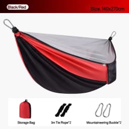 2-In-1 Camping Hammock With Mosquito Net 3m Straps and Carabiner Storage Bag Anti-Tilt-Over Outdoor Leisure Swing for Adults