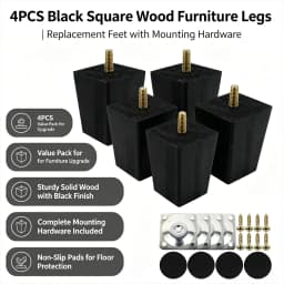 4Pcs 6/10/15CM Solid Wood Furniture Feets Sofa Cabinets Legs Square Bed Table Chair Replacement Feet Home Furniture Accessories