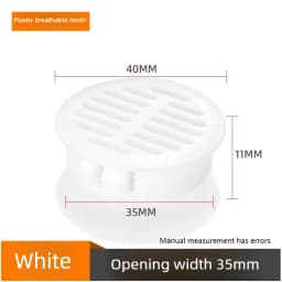New! For 35/50mm Round Cabinet Air Duct Vent Plastic Louver Mesh Hole Plug Decoration Cover Wardrobe Grille Ventilation Systems