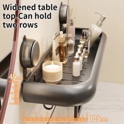 Suction Cup Bathroom Towel Rack Space Aluminum Wall-Mounted Minimalist Multi-Functional Storage Shelf No Drilling Required