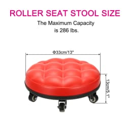 1 Set Low Rolling Stool with Wheels PU Leather Low Roller Seat Chair Low Height Drop Proof Rolling Stools Leather Pulley Stools