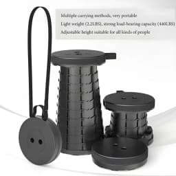 Portable Folding Stool Capacity Compact Camping Seat | Lightweight for Fishing Hiking Outdoor Events Subway Bus CommutingChaises
