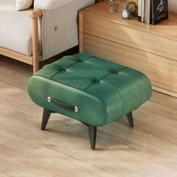 Small stool oil wax leather home door soft bag stool entry shoe stool light luxury simple living room foot pedal shoe
