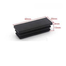 15~100mm Black Rectangular Steel Pipe Plug Plastic Furniture Leg Anti Slip Feet Protector Pad Tube Blanking End Cap Inserts Bung