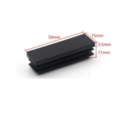 15~100mm Black Rectangular Steel Pipe Plug Plastic Furniture Leg Anti Slip Feet Protector Pad Tube Blanking End Cap Inserts Bung