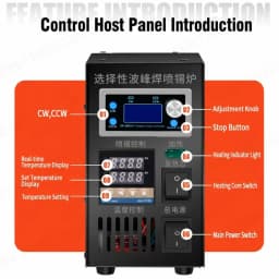 Benchtop Selective Solder System 1500W 5KG PCB Rework Station Lead-Free Solder Fountain PID Temp Control Through-Hole 110V