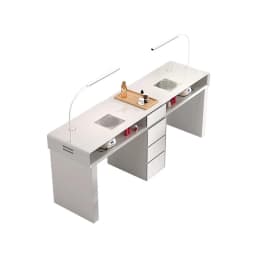 Luxury Classic Nail Table With Light Modern Marble Top Nordic Nail Desk European Aesthetic Table Manucure Nail Salon Furniture