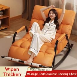 Double Rocking Chair Adults Casual Sleeping for Home Use, Nap Lounge Chair Balcony Living Room Lazy Person Leisure Chair