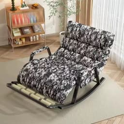Double Rocking Chair Adults Casual Sleeping for Home Use, Nap Lounge Chair Balcony Living Room Lazy Person Leisure Chair