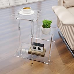 Transparent Acrylic Coffee Table Modern Sofa Beside Corner Tables Simple Living Room Side Table Portable Bedroom Storage Rack