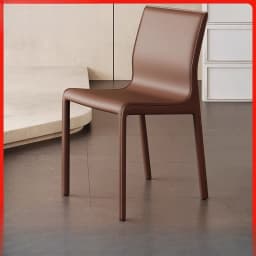 Minimalist Saddle Leather Dining Chair Home Backrest Restaurant Leather Chair High Sense Nordic Hotel Designer Simple Chair