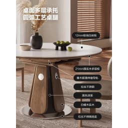 Solid wood dining table and chair combination medium and ancient style high-end small apartment foldable retractable round