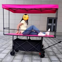 Large Table Stall Lift Foldable Rainproof Awning Trolley