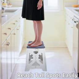 Foldable Step Stool,12.9" Tall Up to 300 Lb Sturdy Plastic Folding Step Stool, Portable Small, Compact Folding Stool