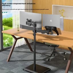 Adjustable Mobile Standing Desk Riser with Ergonomic Monitor Arm and Keyboard Tray