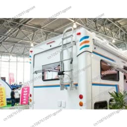 RV Aluminum Alloy RV Rear Climbing Ladder Multi-purpose Folding Ladder Outdoor Anti-skid Mounting Ladder Suitable for Caravan