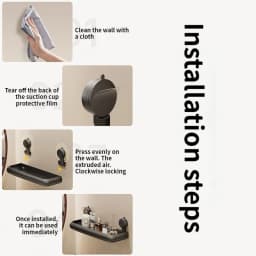 Suction Cup Bathroom Towel Rack Space Aluminum Wall-Mounted Minimalist Multi-Functional Storage Shelf No Drilling Required