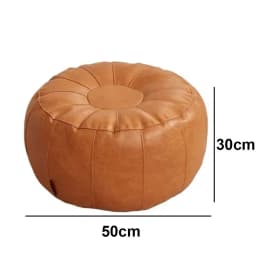 PU Leather Unstuffed Storage Leg Bench Round Need to Fill Clothes Storage Pouf Large Capacity Non-Slip Ottoman Seat Living Room