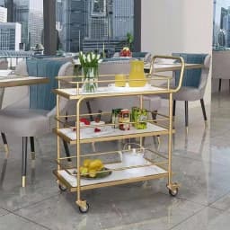 Cake Trolley Stainless Steel Dining Cart KTV Wine Hotel Service Tea Cart Three Layers, Snack Delivery Cart
