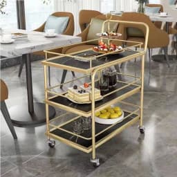 Cake Trolley Stainless Steel Dining Cart KTV Wine Hotel Service Tea Cart Three Layers, Snack Delivery Cart