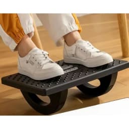 Home/Office Footrest Under Desk Foot Stool Anti-Crossed Legs Semi-Circular Rocking Anti-Slip Massage Roller Footrest Foot Stool