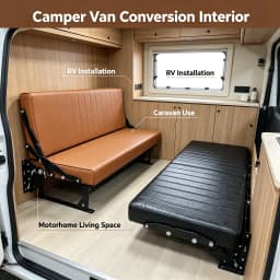 Space-saving PU Leather RV Wall-mounted Flip-over Sofa Bed for RVs and Caravans