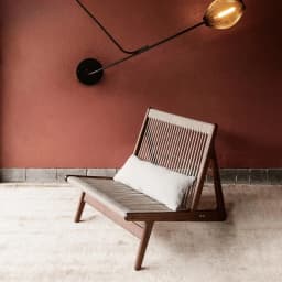 ZHome Designer Balcony Leisure Chair Solid Wood Retro Chair Nordic Living Room Rope Braided Solitary Wind Single Sofa Floor Chai