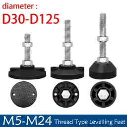 1Pcs Dia D30-D125 Adjustable Lathe Leg M5-M24 Thread Type Levelling Feet Support Foot Fixed Nylon Base Furniture Foot Pads
