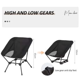 Outdoor Square Structure Beach Fishing Stool, Convenient Four-Corner Camping Folding Chair Lightweight Iron Tube Moon Chair