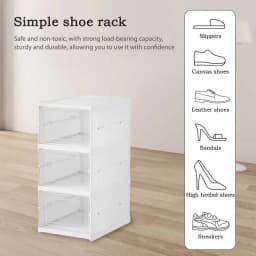1/3/6 Layers Foldable Shoes Storage Box Transparent Sneaker Shoes Box Stackable Dustproof Cabinet Shoe Organizers Rack Shelf
