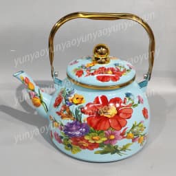 2.8 Liter Flat Bottom Household High-quality Enamel Teapot Metal Whistling Household Teapot