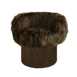 ◌a Bespoky Handcrafted Living Room Swivel Fringe Armchair Hotel Villa Fur Tassel Accent Single Sofa Chair for Interior