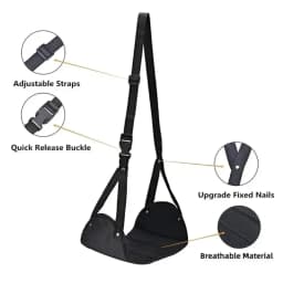 Portable Airplane Footrest Adjustable Strap Comfortable Plane Travel Foot Hammock Feet Rest Hanger for Airplane Train Office Car