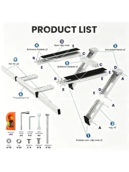 Heavy Duty Foldable AC Bracket, Universal Wall Mount for Window Air Conditioner, Max Load 200kg