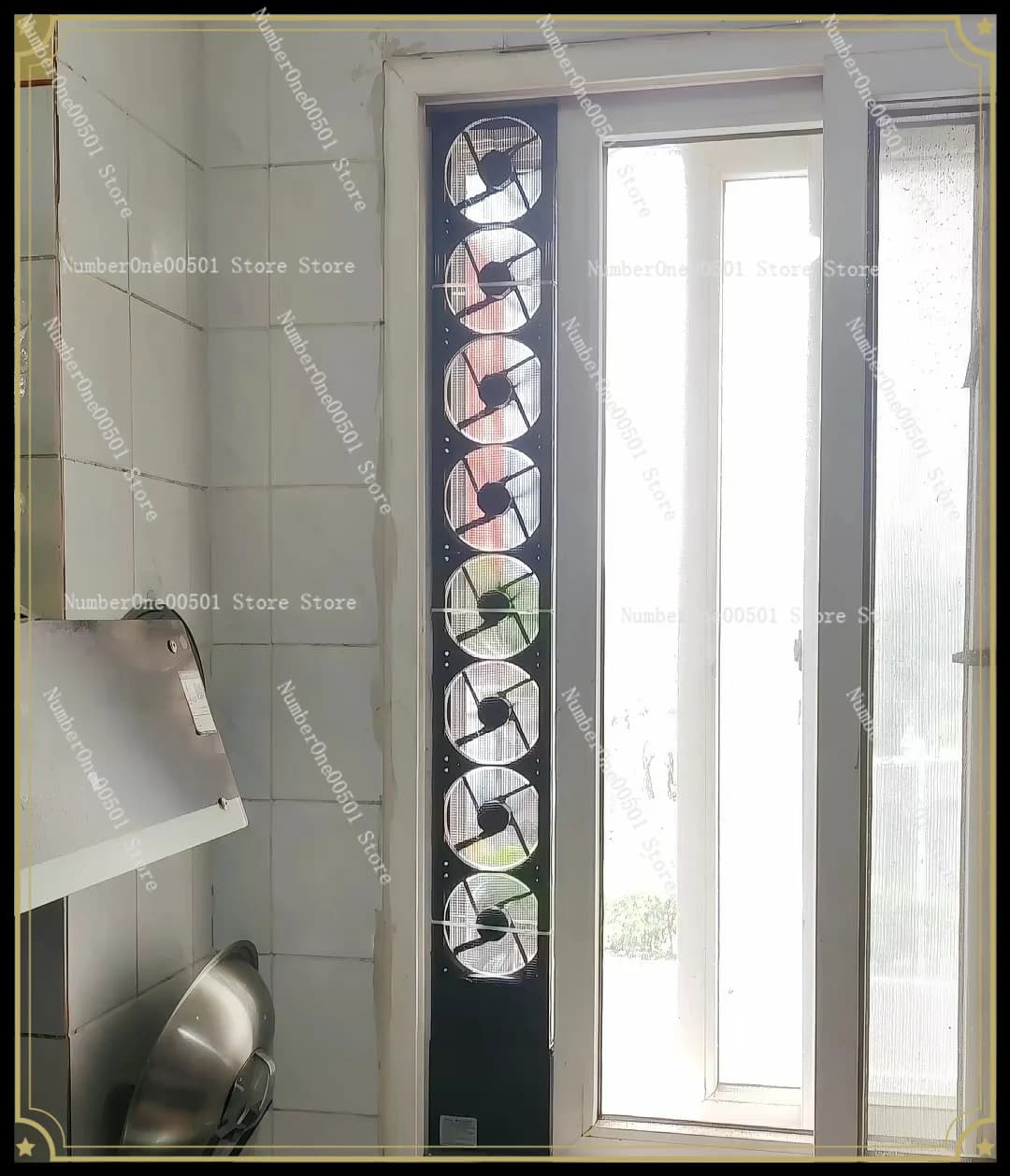 Non-drilling Window Exhaust Fan, Speed Adjustable Silent Ventilator for Sliding Window Indoor Smoke Ventilation