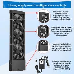Non-drilling Window Exhaust Fan, Speed Adjustable Silent Ventilator for Sliding Window Indoor Smoke Ventilation