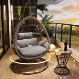HYS Cradle Balcony Leisure Table and Chair Balcony Hanging Chair Courtyard Home Rocking Reclining Chair Outdoor Swing