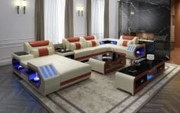 Modern Intelligent Luxury Furniture Sofa Set, L-Shaped Living Room Furniture Combination Set