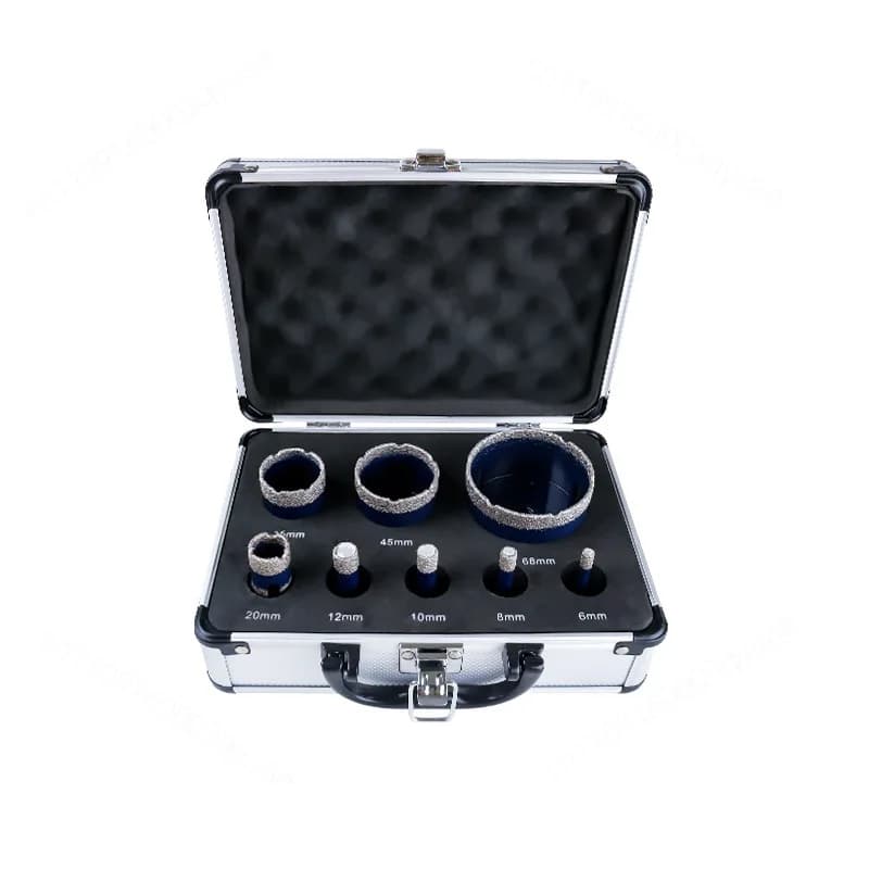 M14 Brazed Diamond Hole Saw Set, Core Drill Bits for Angle Grinder, Drilling Tile Marble Granite Glass