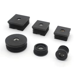  Black/Transparent Adjustable Screw M8 M10 Black Square Round Plastic Pipe Plugs Anti Slip Shock Absorber Leveling Foot Pad